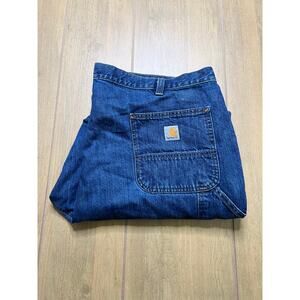 Vintage Carhartt Double Knee Jeans Mens 42x30 Loose Fit Blue Denim Y2K